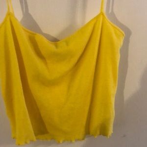 Ribbed yellow crop top